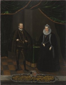 Portret van keurvorst Christiaan I (1568-1622) van Saksen en Sophie van Brandenburg (1568-1622) door Unknown artist