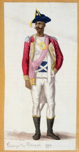 Cipaye van Bengalen (India) - gravure, eind 18e eeuw