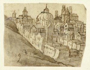 Citadel met koepel door Unknown artist