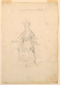 Kostuumontwerp: Een zangeres voor een ballet door Unknown artist