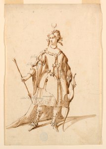 Kostuumontwerp: Diana voor een Ballet door Unknown artist