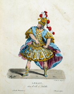 Kostuum door Lekain (Henri Louis Cain (Henri-Louis Le Kain) (1729-1778) in de rol van Achilles in 1740. Frans komedietheater kostuum door Hippolyte Lecomte (1781-1857) door Unknown artist