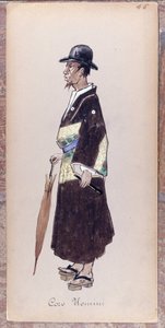 Kostuum voor een personage uit het koor van de opera "Madame Butterfly" door Giacomo Puccini in 1904. Collectie van het Museo della Scala in Milaan.
