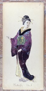 Kostuum van Madame Butterfly act II voor de creatie van Madame Butterfly door Giacomo Puccini in 1904. Collectie van het Museo della Scala in Milaan.