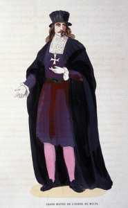 Kostuum van de Grootmeester van de Orde van Malta. Gravure uit het begin van de 19e eeuw door Unknown artist