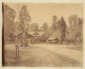 [Binnenplaats in een onbekende Japanse tempel]. door Unknown artist