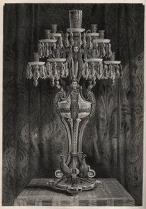 Kristallen kandelaar uit de Baccarat fabriek - gravure in 
