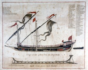 Beker van een 18e-eeuwse galei. door Unknown artist