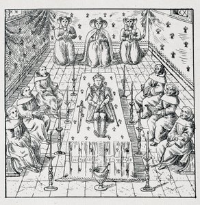 Dood van Karel IX op 30 mei 1574 op 24-jarige leeftijd - in Collection of 39 figures representing the calamities of France from 1562 to 1586 Louis Perrin imprimerie