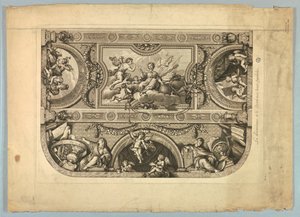 Decoraties door Lebrun en Mignard in het Paleis van Versailles door Unknown artist