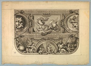 Decoraties van LeBrun en Mignard in het Paleis van Versailles door Unknown artist