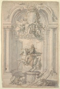 Ontwerp voor Ruitermonument van Karel III door Unknown artist