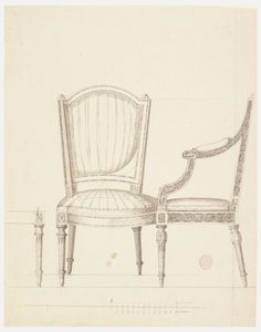 Ontwerp voor Twee Stoelen met Alternatieve Suggesties door Unknown artist