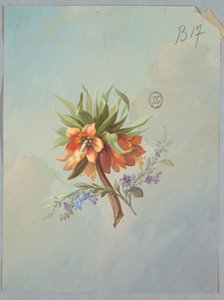Ontwerp voor behang en textiel: bloemen door Unknown artist
