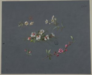 Ontwerp voor behang en textiel: bloemen door Unknown artist