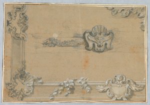 Ontwerp voor de stucdecoratie van een plafond door Unknown artist
