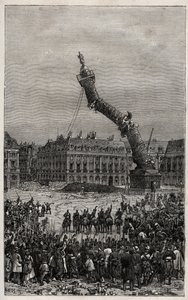 Vernietiging van de Vendôme-zuil tijdens de Commune door Unknown artist