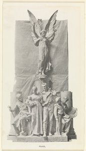 Detail van het beeldhouwwerk Vrede op de Dewey Arch, Madison Square, New York