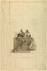 Gedetailleerd zicht op de drie figuren door Unknown artist
