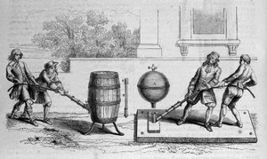 Verschillende experimenten van Otto von Guericke door Unknown artist