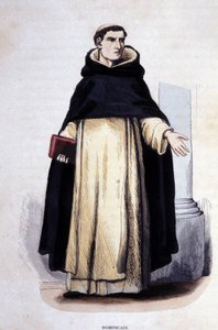 Dominicaan. Gravure uit een album over religieuze orden, Parijs