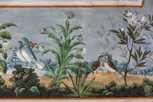 Duiven en bloemen (detail) door Unknown artist