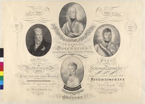 Keizer Frans I en anderen door Unknown artist