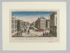 De intocht van de Koninklijke Troepen in New York door Unknown artist