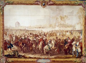 Vertrek van de Turkse ambassadeur Mehmet Effendi uit de Tuilerieën na de audiëntie verleend door koning Lodewijk XV op 21/03/1721 door Unknown artist