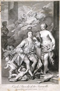 Farinelli (Carlo Broschi, genaamd; 1705 - 1782). door Unknown artist