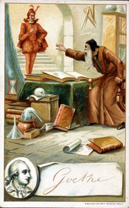 Faust van Goethe - Chromolithografie 19e eeuw