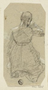Knielende vrouwenfiguur, van achteren gezien door Unknown artist