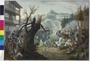 Gevecht tussen Beierse soldaten en Tiroler boeren