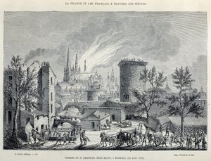 Brand van de Kathedraal St André, Bordeaux, 25 augustus door Unknown artist