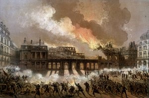 Brand van het Koninklijk Paleis op 24 mei 1871 - lithografie, eind 19e eeuw door Unknown artist