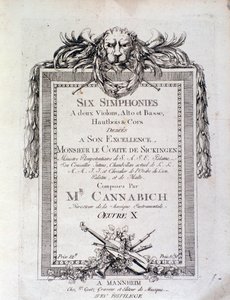 Eerste pagina van bladmuziek van de symfonie nr. 3 door Christian Cannabich
