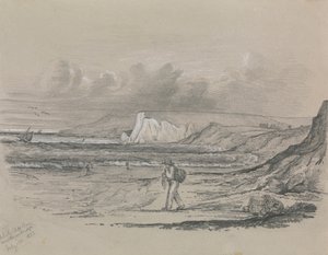 Vissers bij White Cliff Bay door Unknown artist