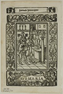 Vlucht naar Egypte uit Rosario della V. Maria door Castellanus, plaat 89 uit Houtsneden uit Boeken van de XVI Eeuw