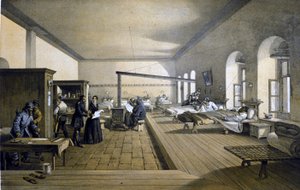 Florence Nightingale (1820 - 1910) in het Scutari Ziekenhuis in Turkije rond 1855 door Unknown artist
