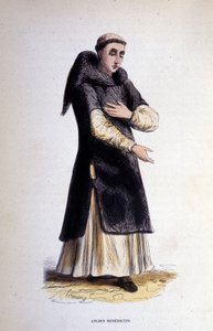 Voormalige Benedictijn. Gravure uit een album over religieuze orden, Parijs door Unknown artist
