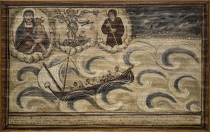 Oud ex voto zeeman, populaire offer als een belofte van toewijding en dankbaarheid van de zeeman die de gevaren van de zee overleefde, afkomstig uit de Kerk van Carmine, Torre del Greco, nabij Napels door Unknown artist