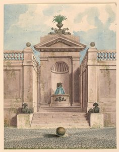 Fontein in een Niche door Unknown artist