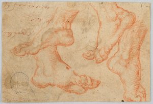 Vier Studies van een Voet door Unknown artist