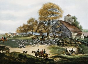 Vossenjacht in Surrey, Groot-Brittannië door Unknown artist