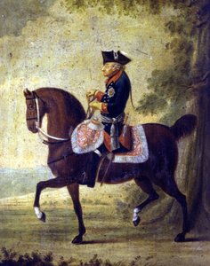 Frederik de Grote, Koning van Pruisen (1712 - 1786). Onderaan het schilderij staat geschreven 