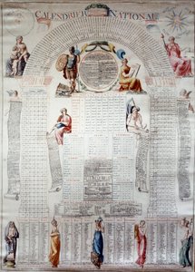Franse Revolutie: nationale kalender berekend voor dertig jaar vanaf 31/12/1792 door Unknown artist