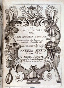Frontispice van Il musico testore door Zaccaria Tevo door Unknown artist