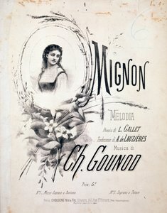 Frontispice van Mignon, melodie door Charles Gounod (19e eeuw)