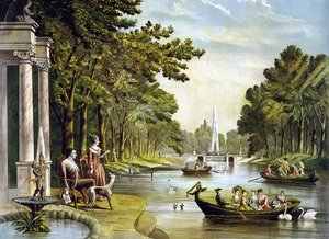 Generaal La Fayette (1757 - 1834) in zijn zomerresidentie door Unknown artist