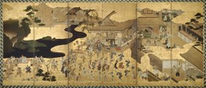 Genrescènes (Fūzoku byōbu) door Unknown artist